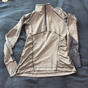 lululemon athletica blue half zipped long sleeve top